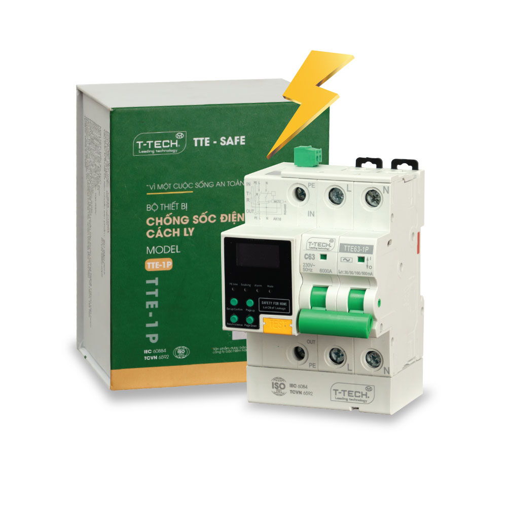 Thiết bị chống sốc điện cách ly 1 pha TTE-SAFE 100A