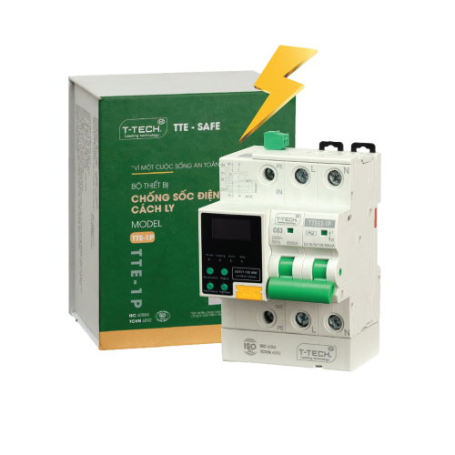 Thiết bị chống sốc điện cách ly 1 pha TTE-SAFE 63A