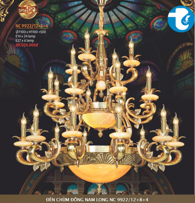 Đèn Chùm Đồng Nam Long Nc 9922/12+8+4