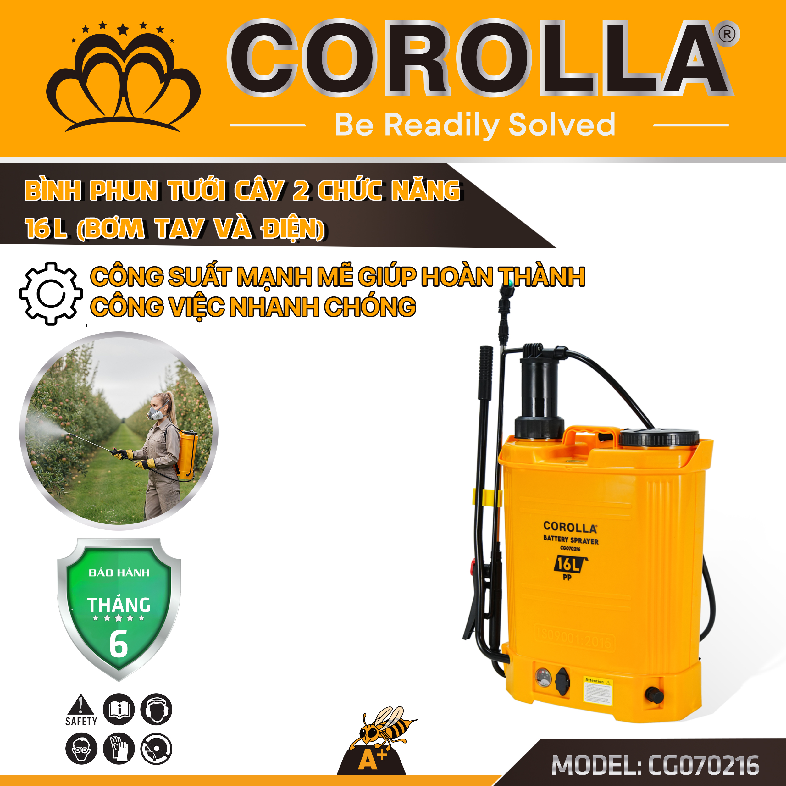 BÌNH TƯỚI CÂY 2 CHỨC NĂNG 16L CG070216