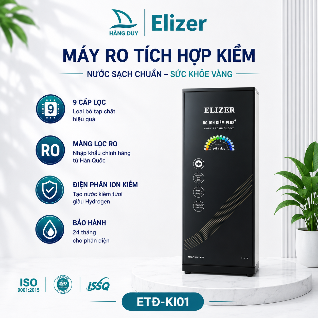 Máy lọc nước RO ion kiềm ETD-KI01