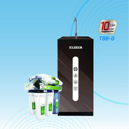 Máy Lọc Nước RO Elizer 10 Cấp Lọc E410-T88G có tủ bảo vệ