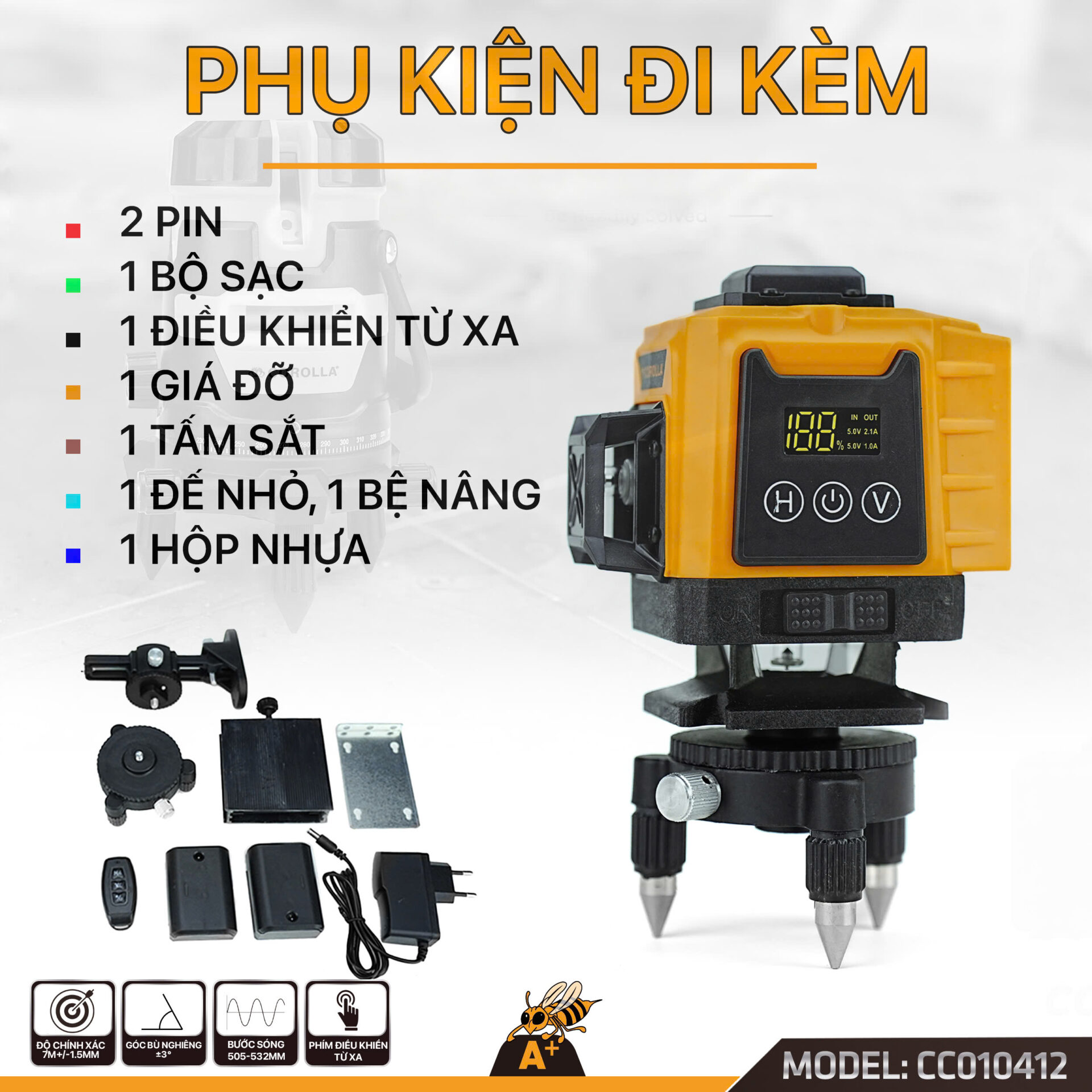 Thông số chi tiết Máy Cân Bằng Laser 12 Tia CC010412