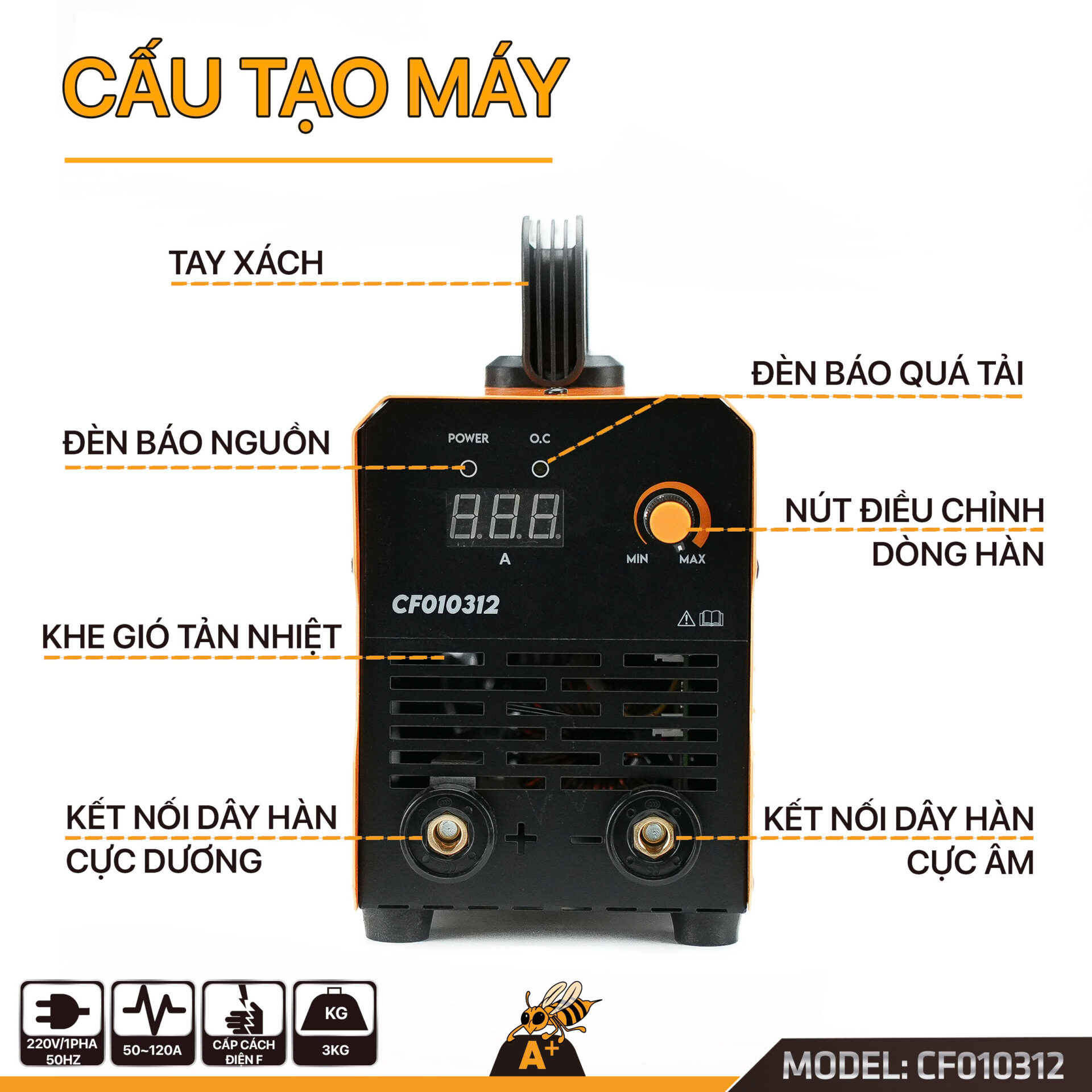 Máy Hàn Điện Tử Corolla Cầm Tay 120A CF010312 chính hãng