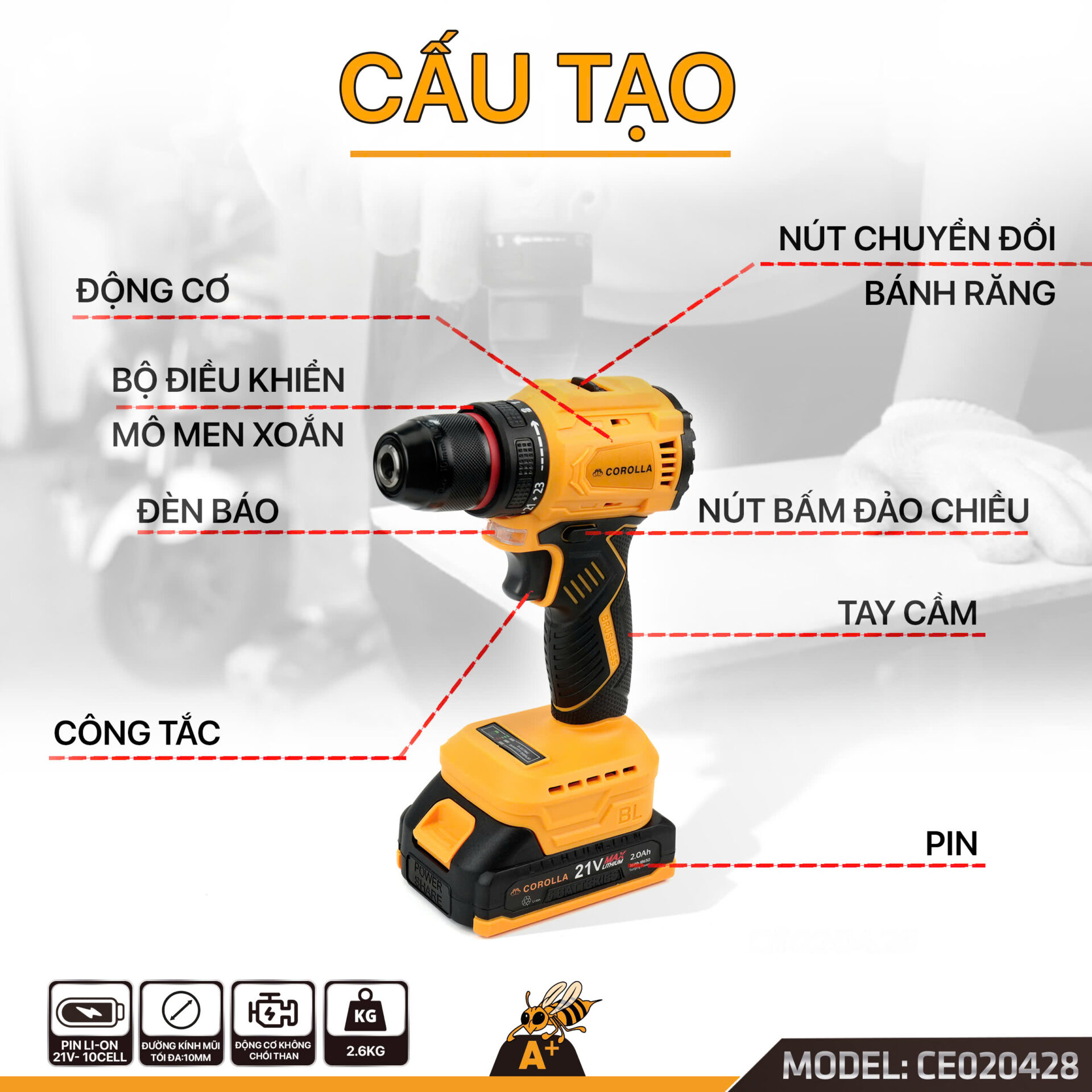 CE020428 – MÁY KHOAN PIN COROLLA