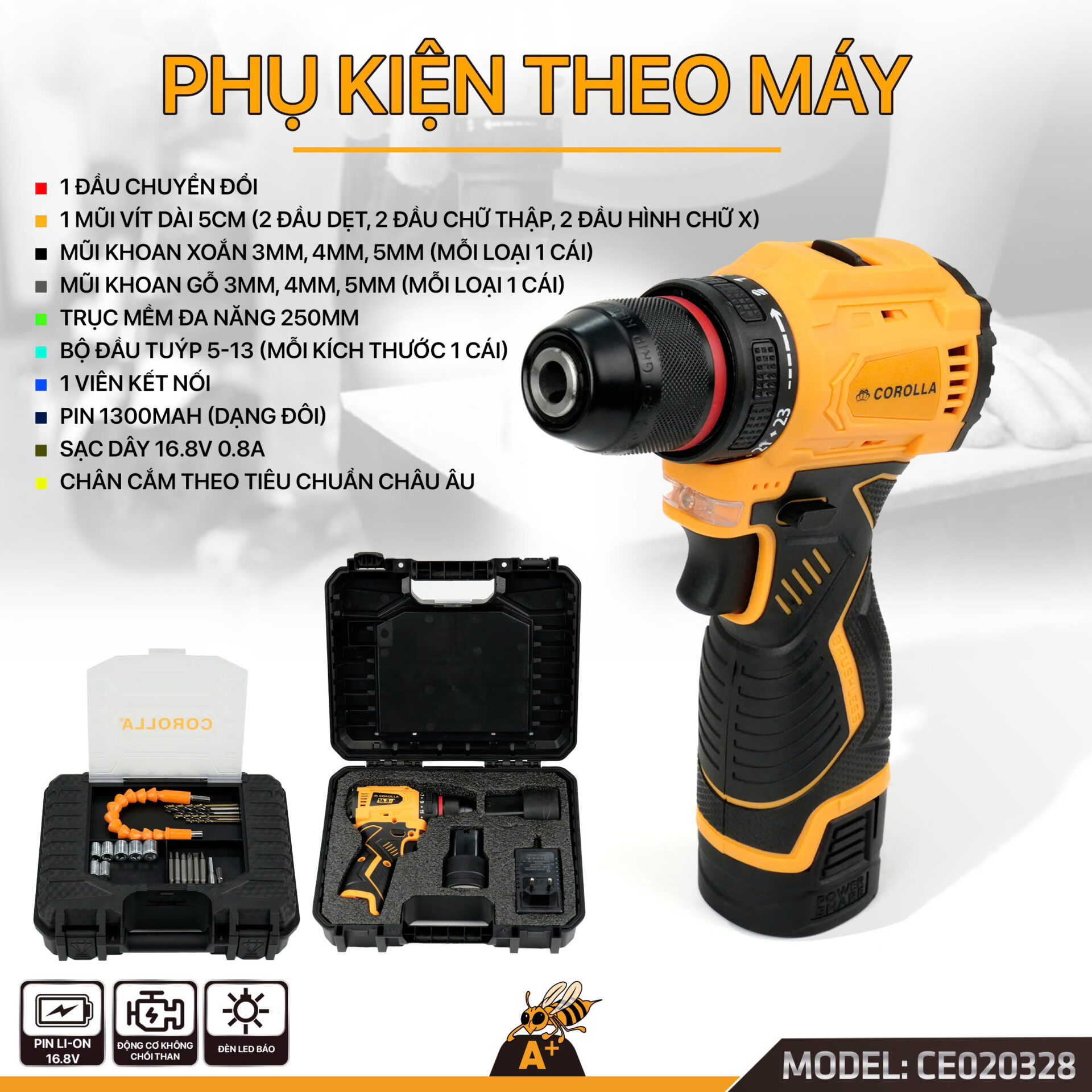 CE020328 – KHOAN VÍT DÙNG PIN 16.8V COROLLA