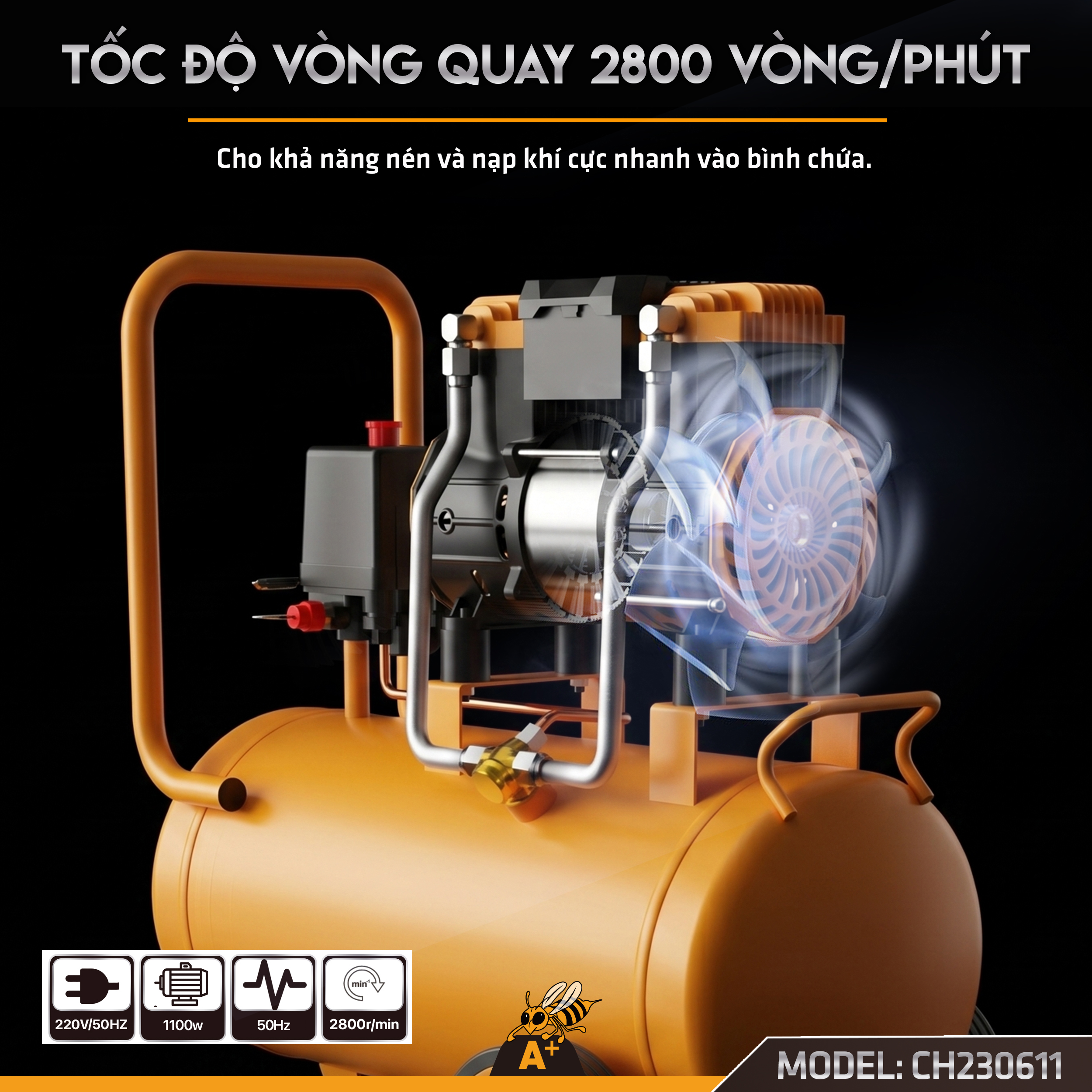Chi tiết Máy Nén Khí Corolla 30L chất lượng cao