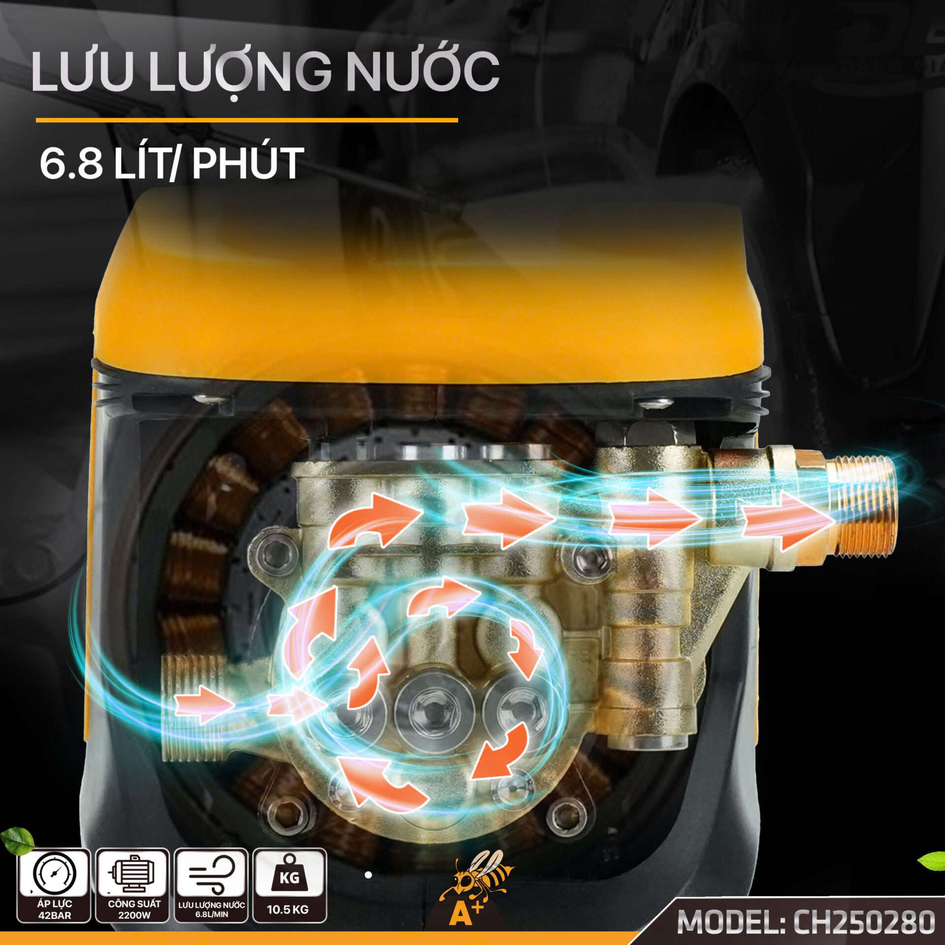 CH250280 – MÁY RỬA XE CHỈNH ÁP COROLLA 2200W