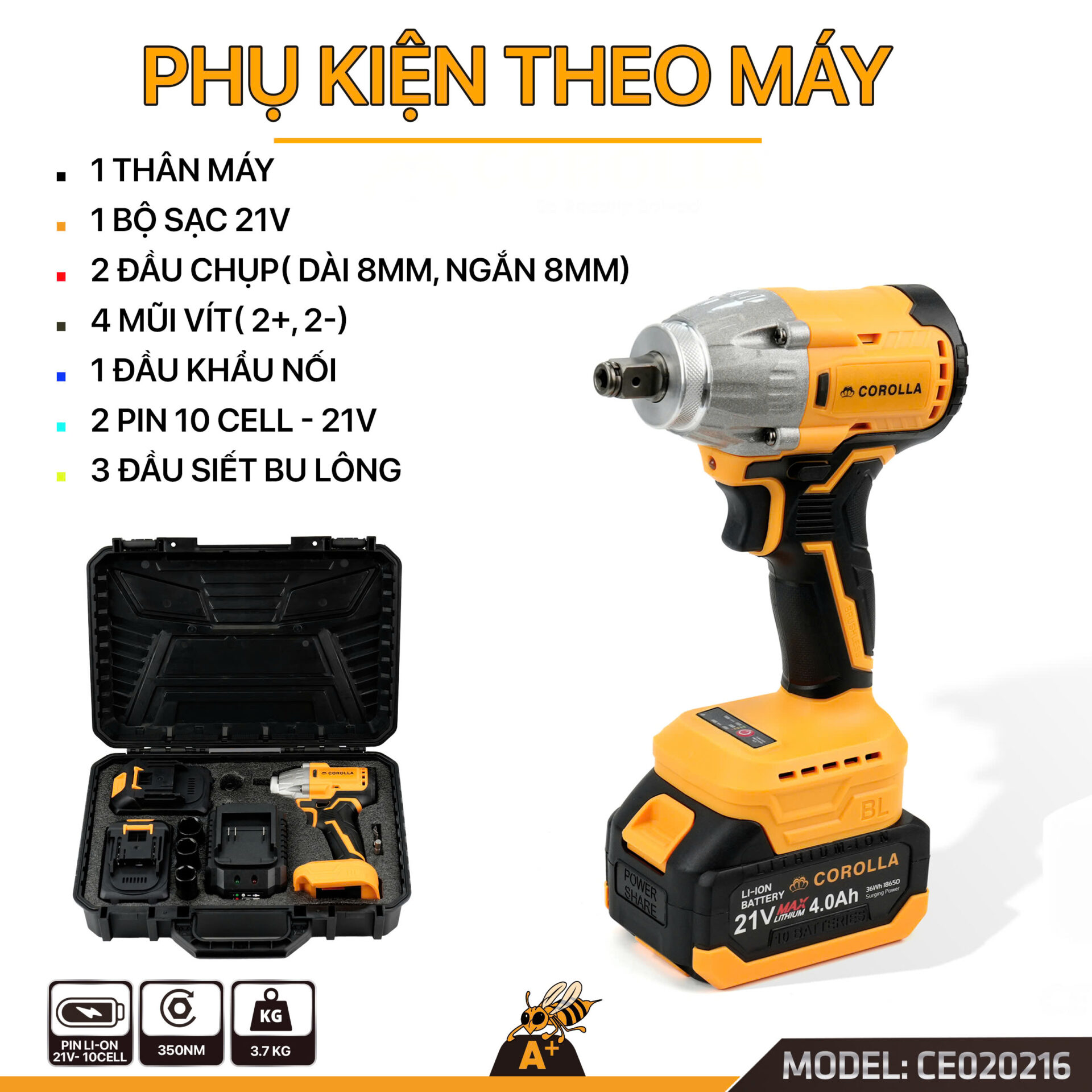 CE020216 – MÁY SIẾT BULONG COROLLA 350NM