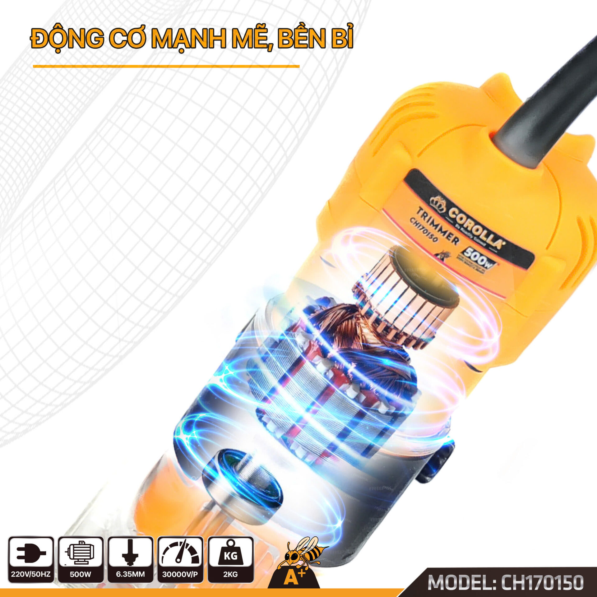 CH170150 MÁY SOI GỖ, MÁY PHAY CẮT MÉP 500W