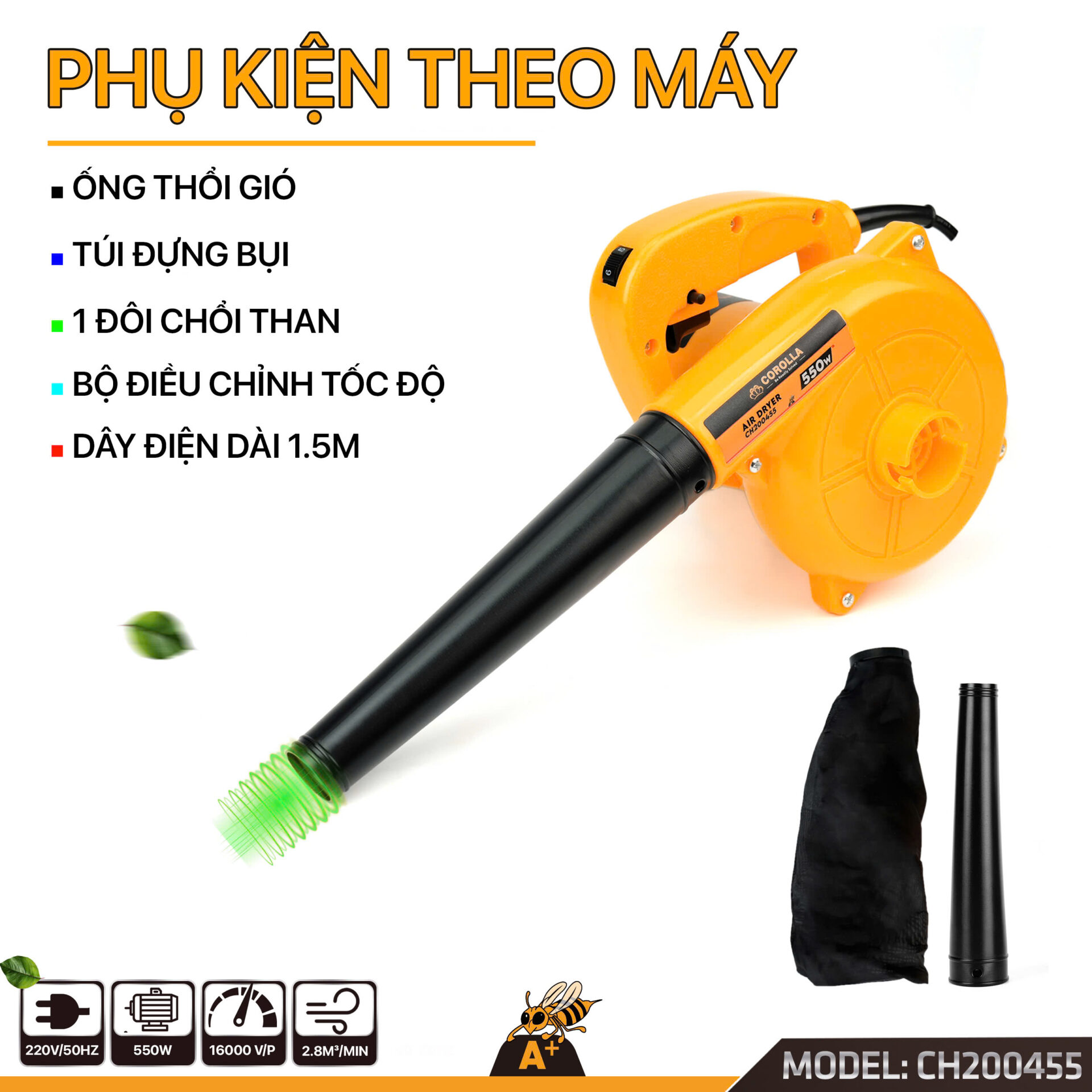 CH200455 – MÁY THỔI HÚT BỤI COROLLA 550W