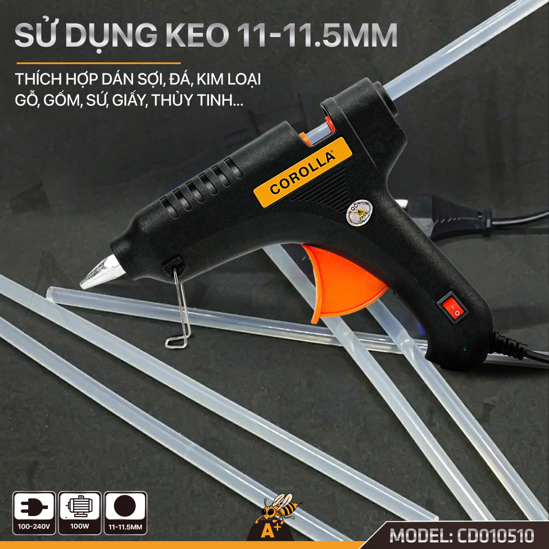 CD010510 – SÚNG BẮN KEO NẾN 100W COROLLA