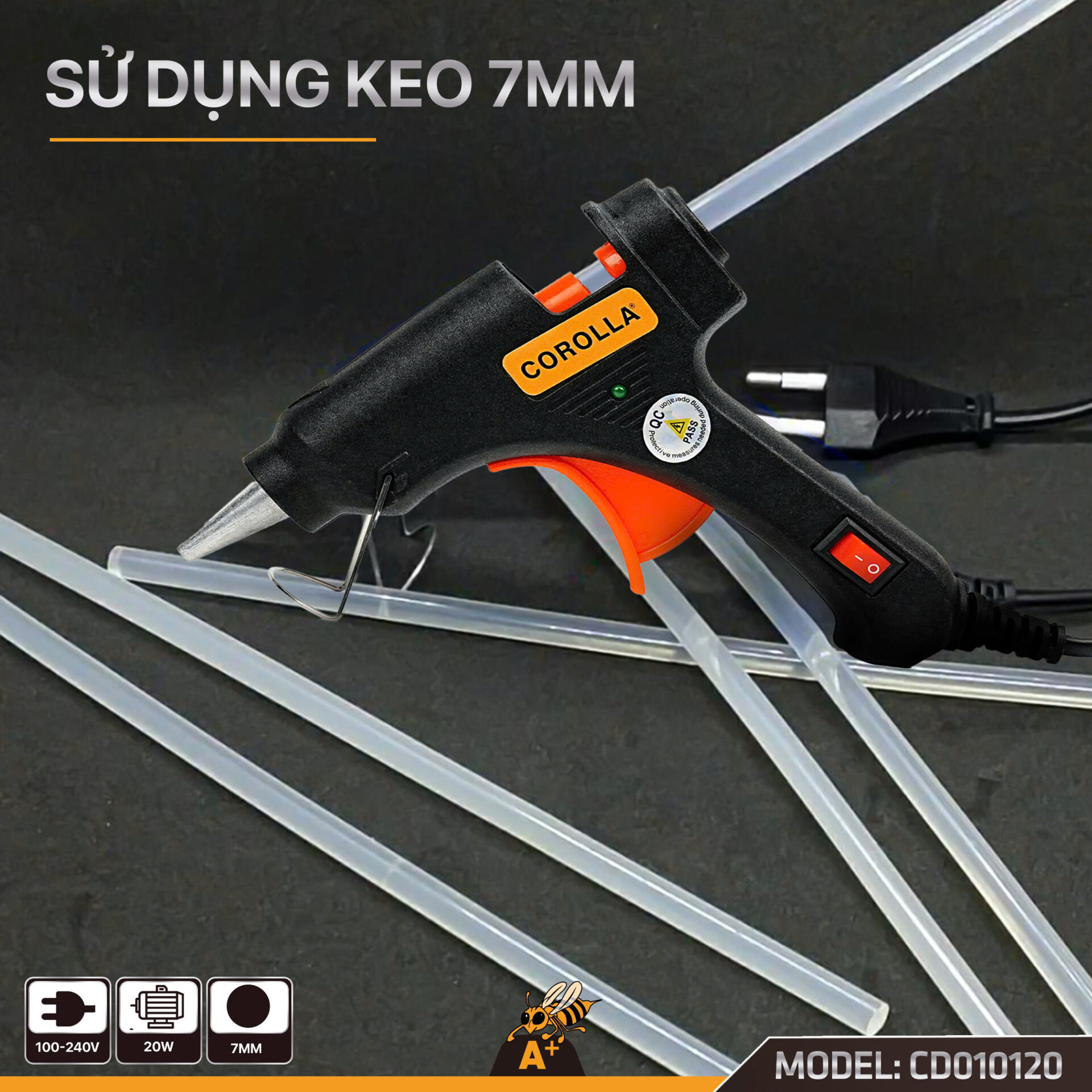 CD010120 – SÚNG BẮN KEO NẾN 20W COROLLA