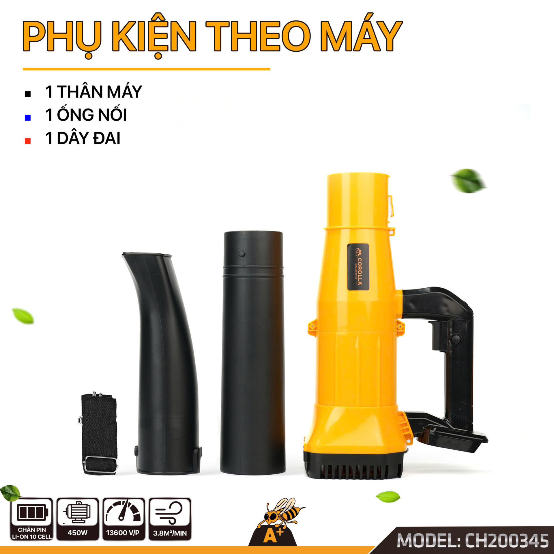 Thông số kỹ thuật Thân Máy Thổi Lá Dùng Pin COROLLA CH200345