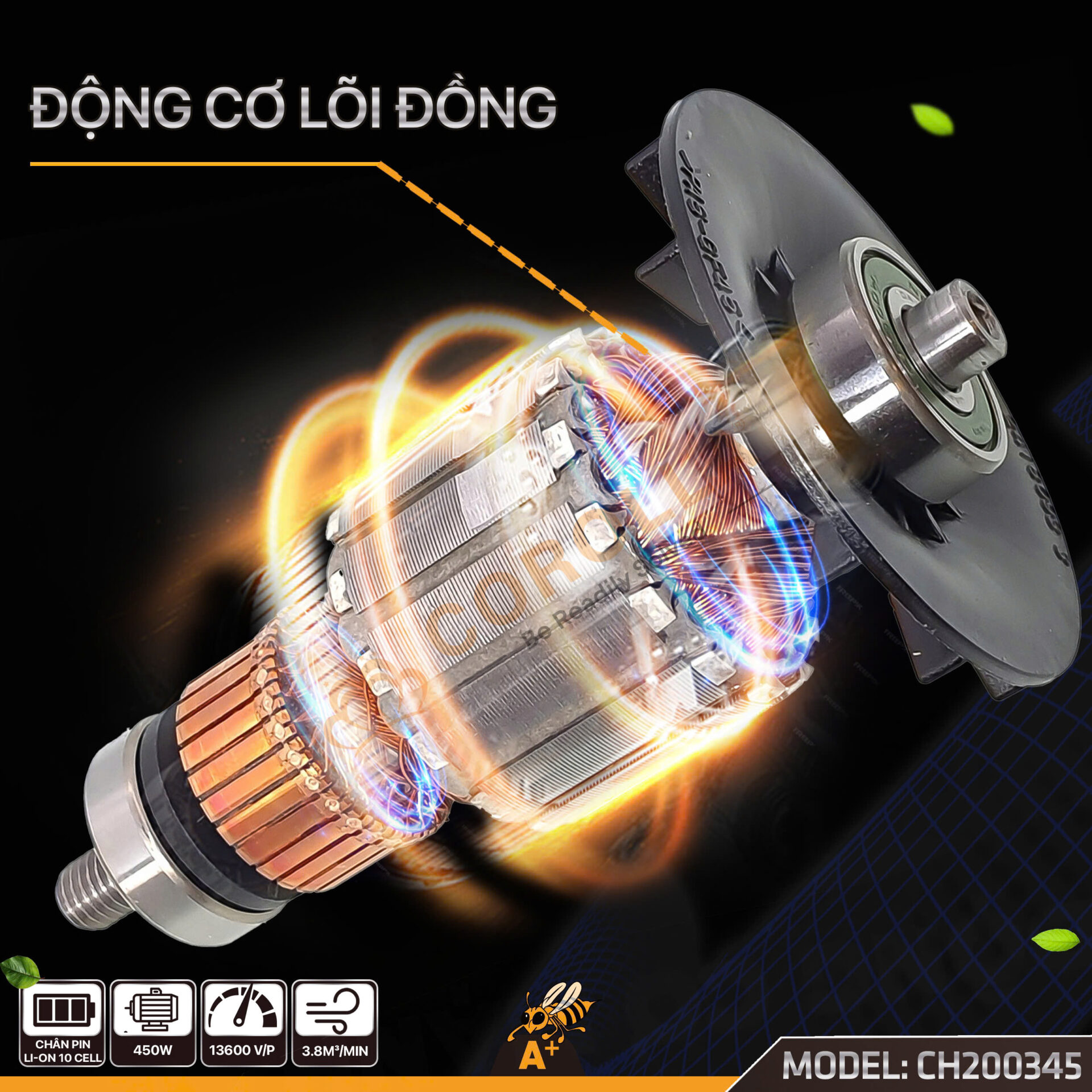 Hình ảnh thực tế Thân Máy Thổi Lá Dùng Pin COROLLA CH200345