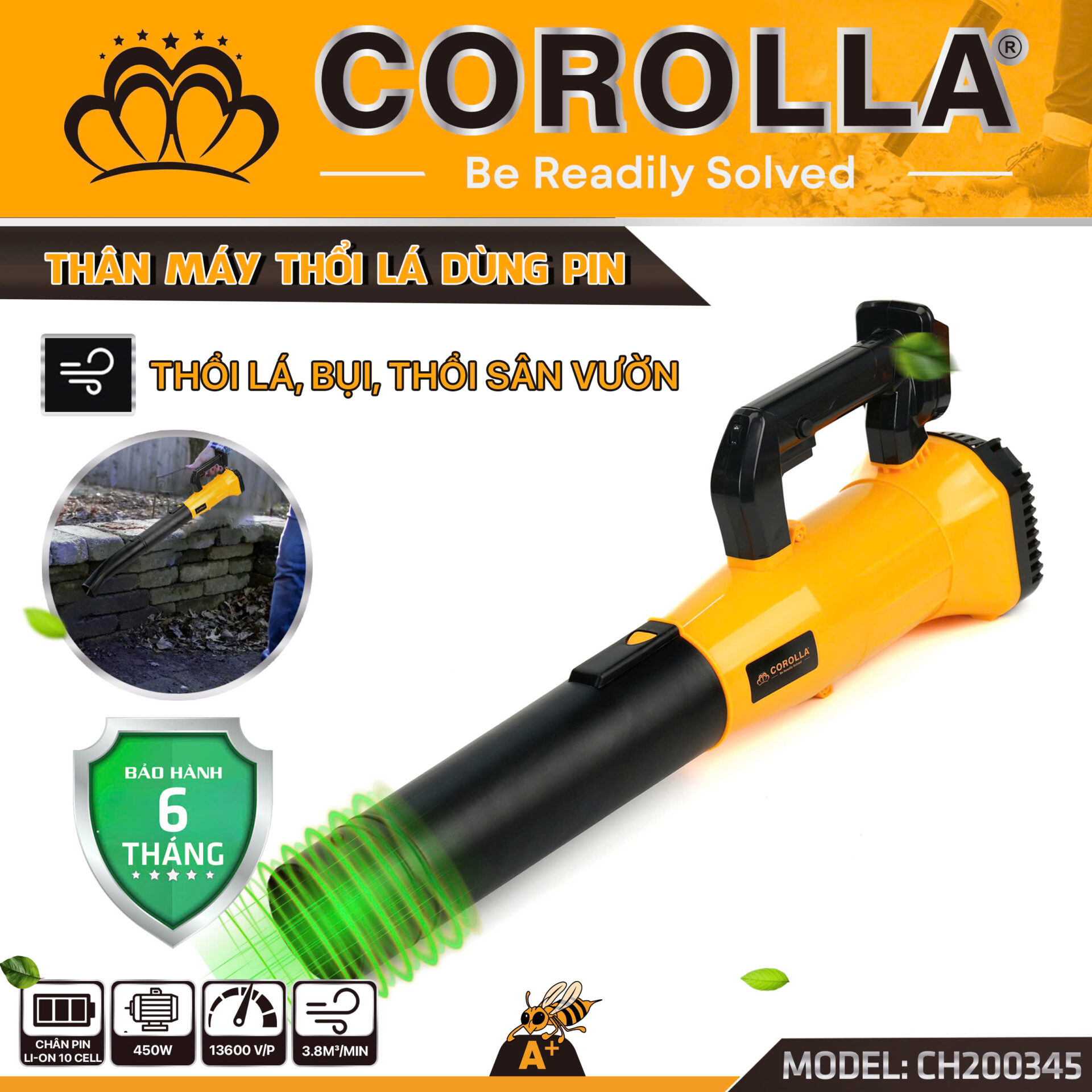 THÂN MÁY THỔI LÁ DÙNG PIN COROLLA CH200345