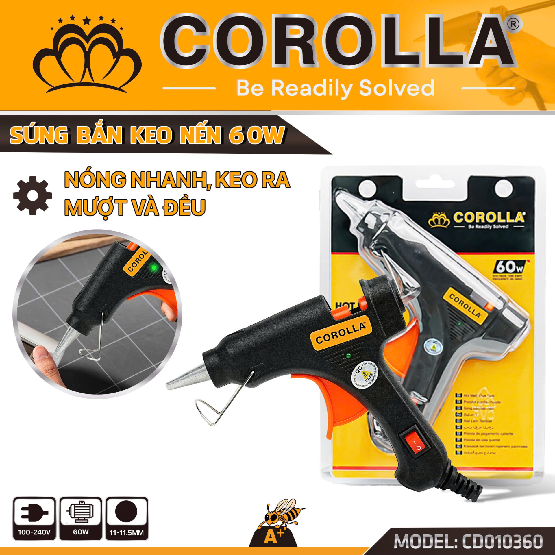 SÚNG BẮN KEO NẾN 60W COROLLA CD010360