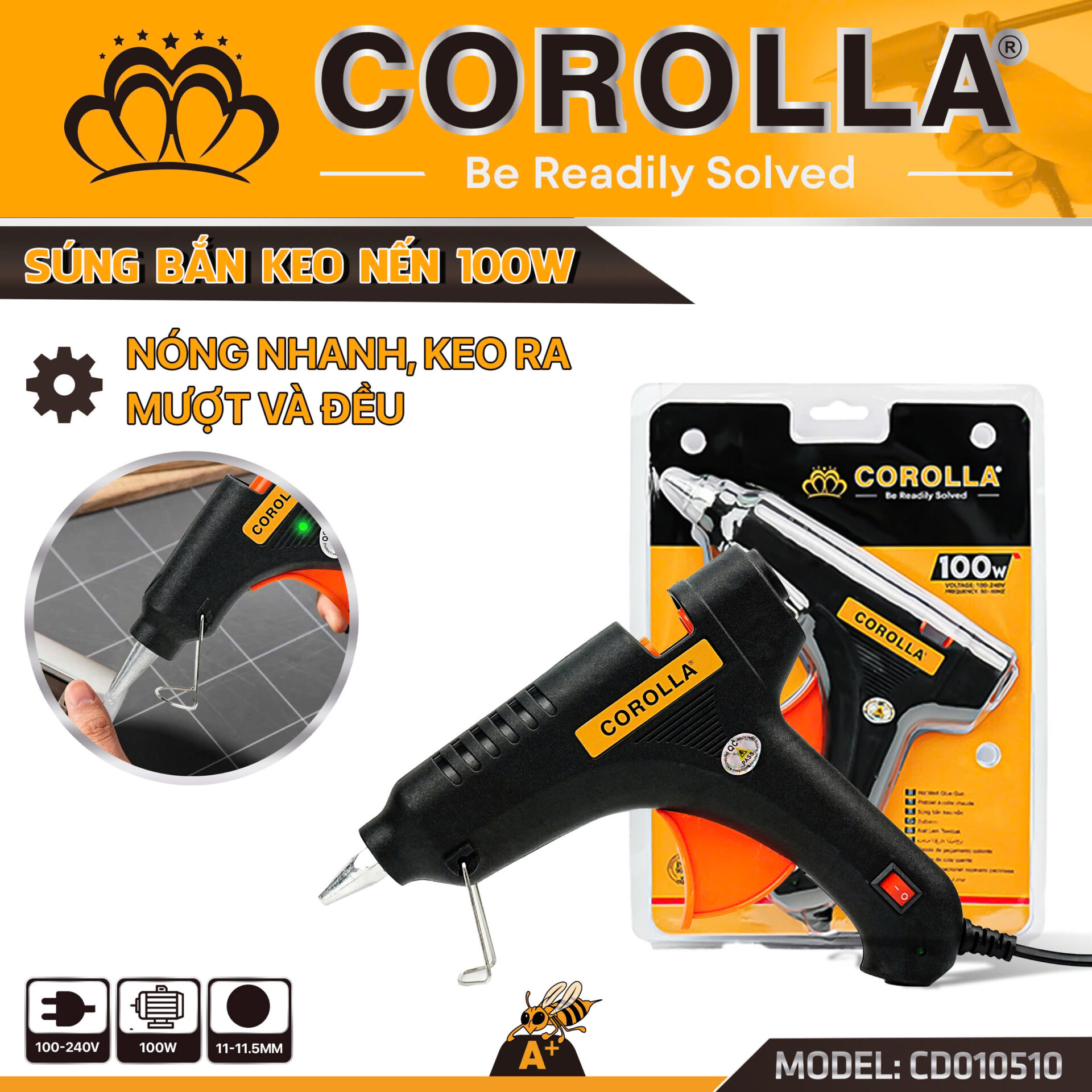 SÚNG BẮN KEO NẾN 100W COROLLA CD010510