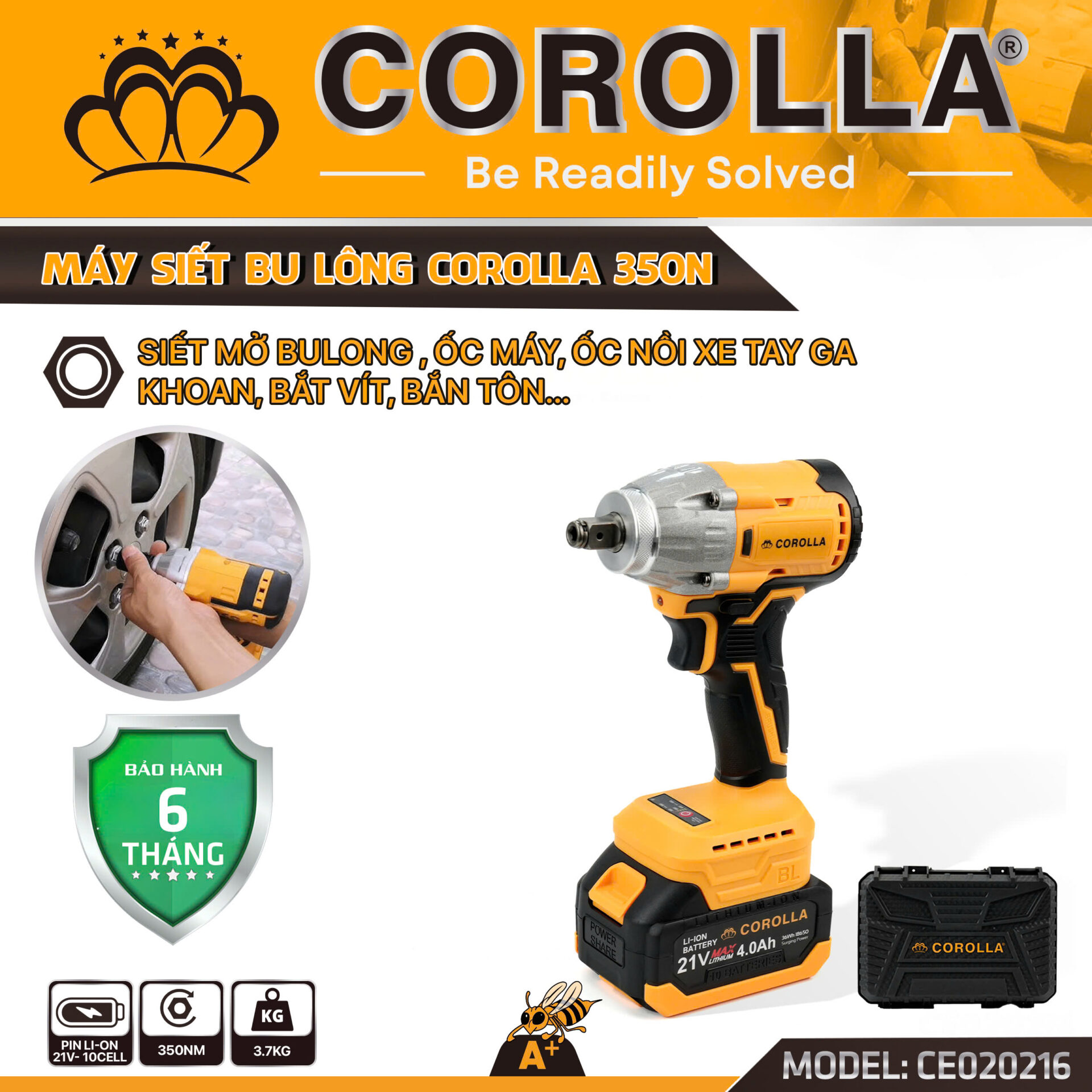 MÁY SIẾT BULONG 350NM COROLLA CE020216