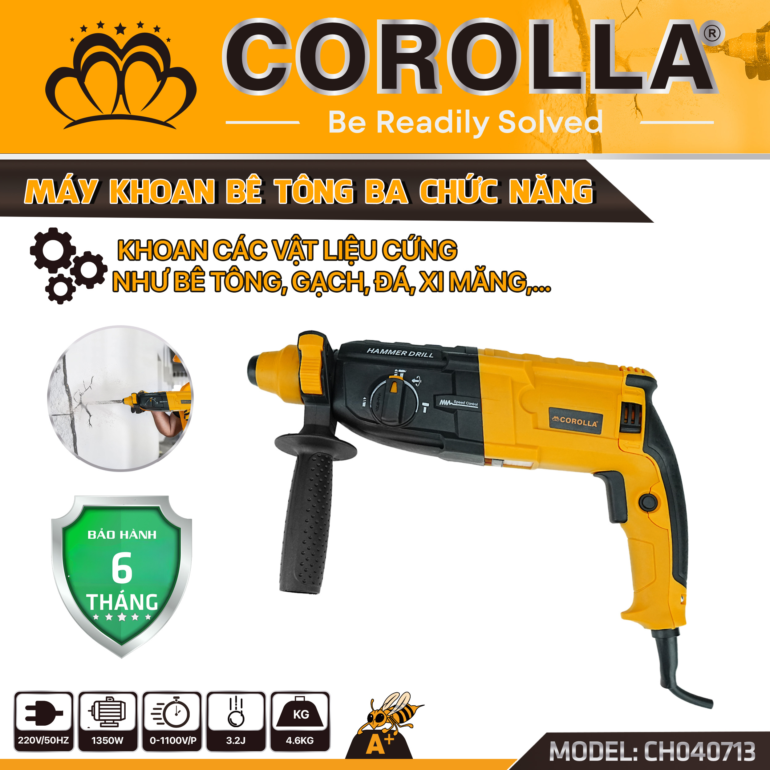 MÁY KHOAN ĐỤC BÊ TÔNG 1350W CH040713