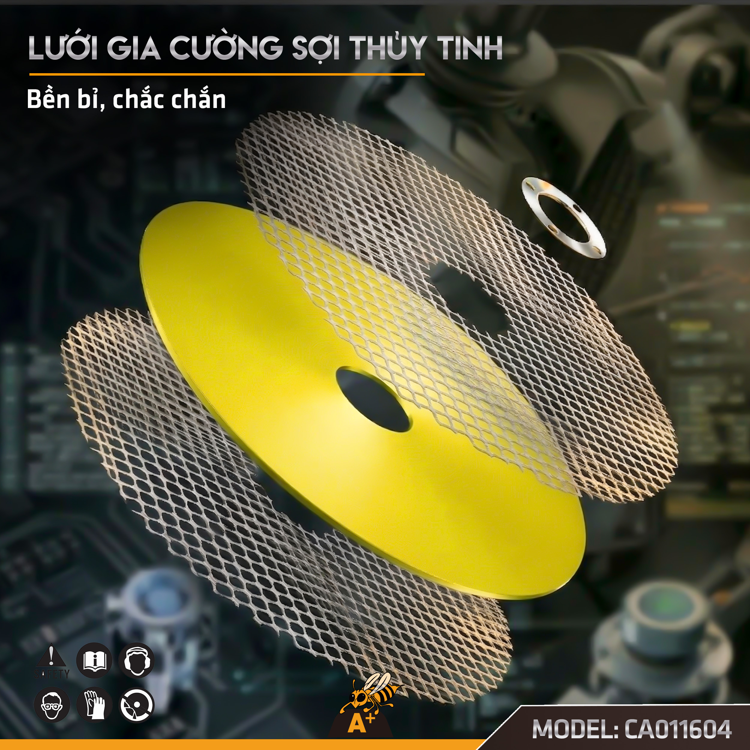 CA011604 Đá cắt kim loại tiêu chuẩn Châu Âu 107x1.2mm (Vàng)
