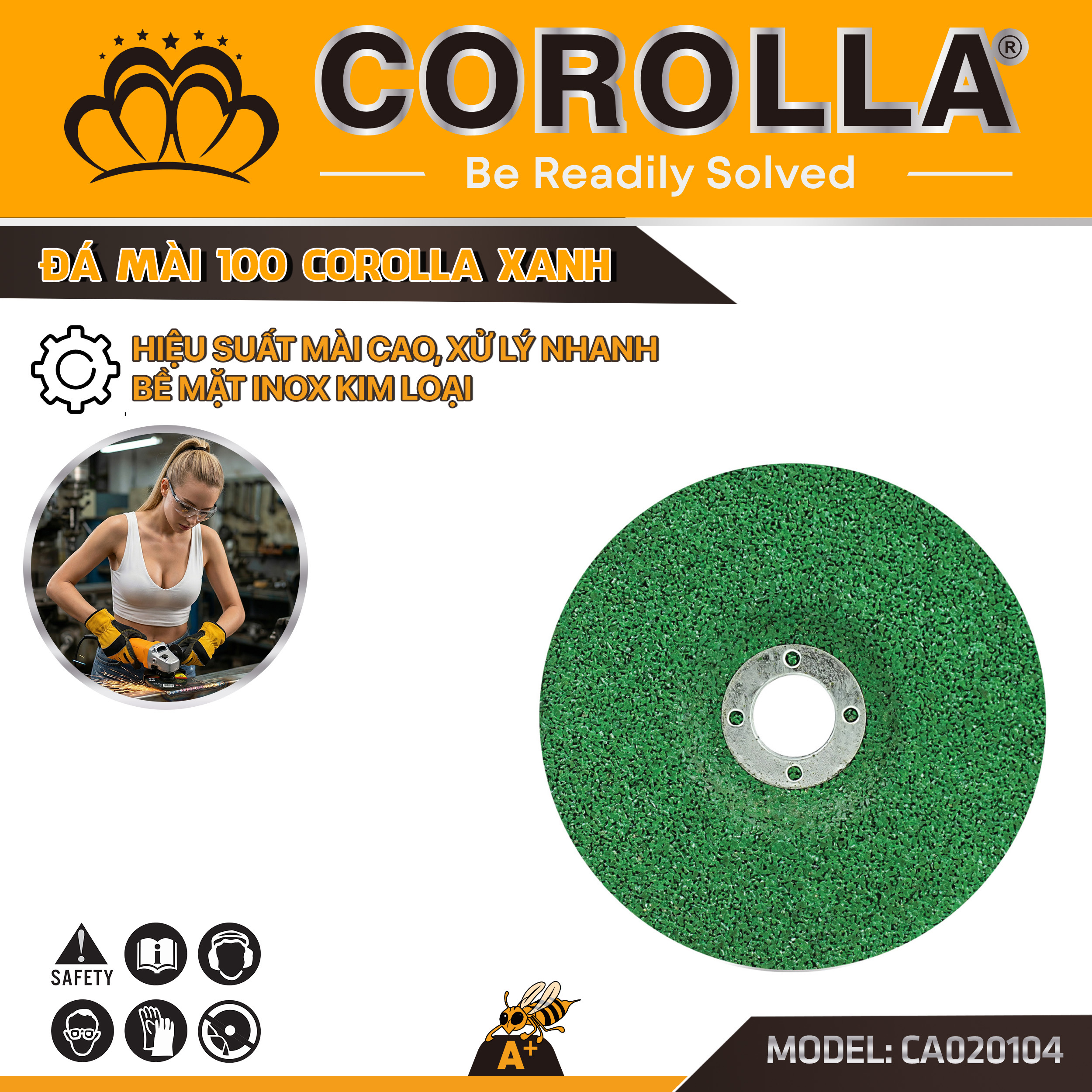 CA020104 Đá mài 100 xanh Corolla