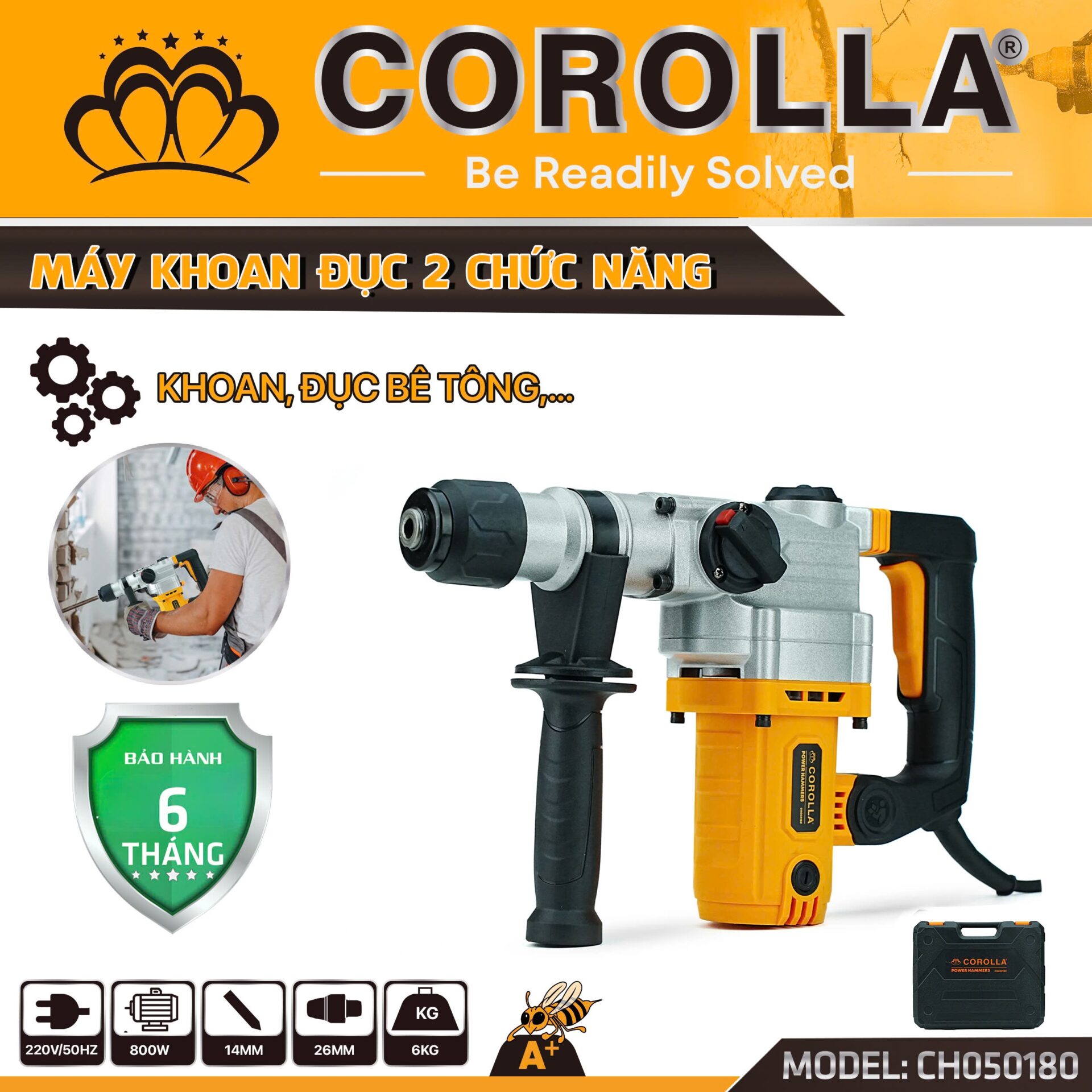 MÁY ĐỤC BÊ TÔNG HAI CHỨC NĂNG CH050180