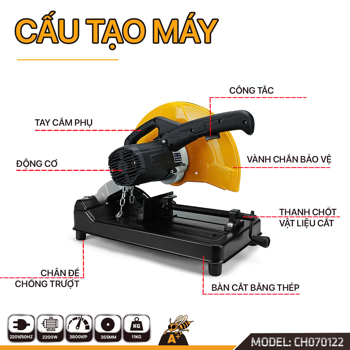 CH070122 – Máy Cắt Sắt 350 Corolla 2200W chính hãng