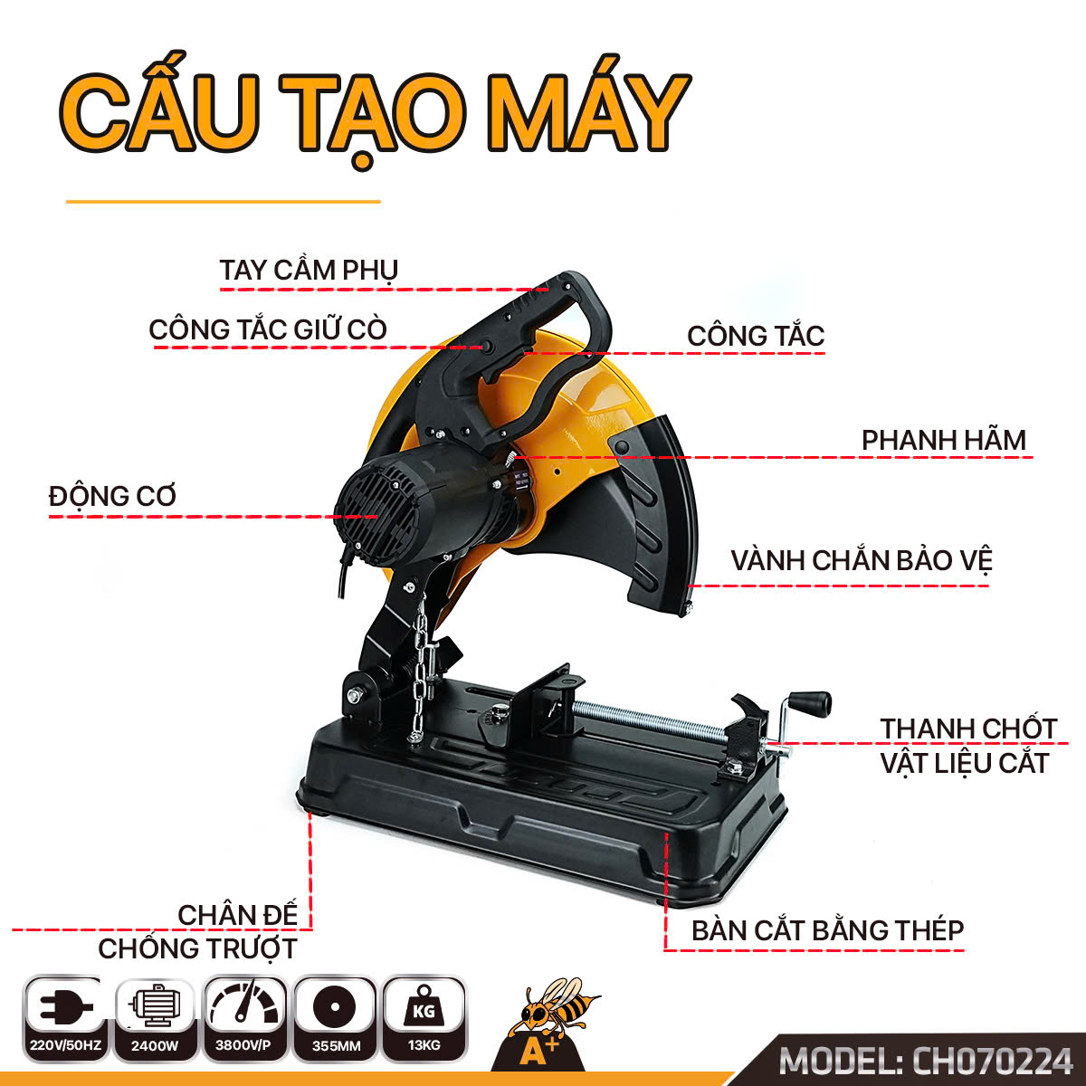 CH070224 – Máy Cắt Sắt 350 Corolla 2400W chính hãng