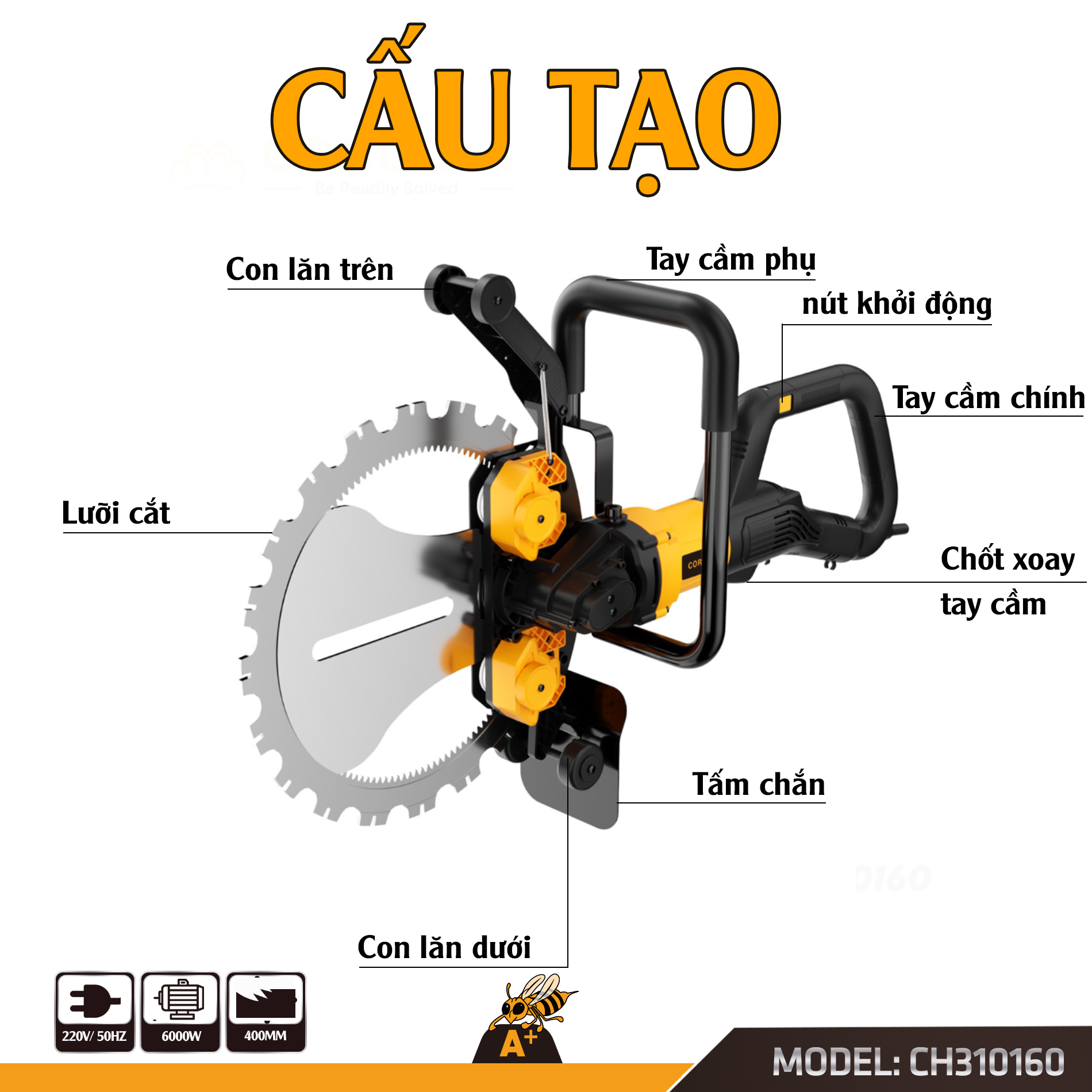 Ứng dụng máy cắt tường Corolla chính hãng