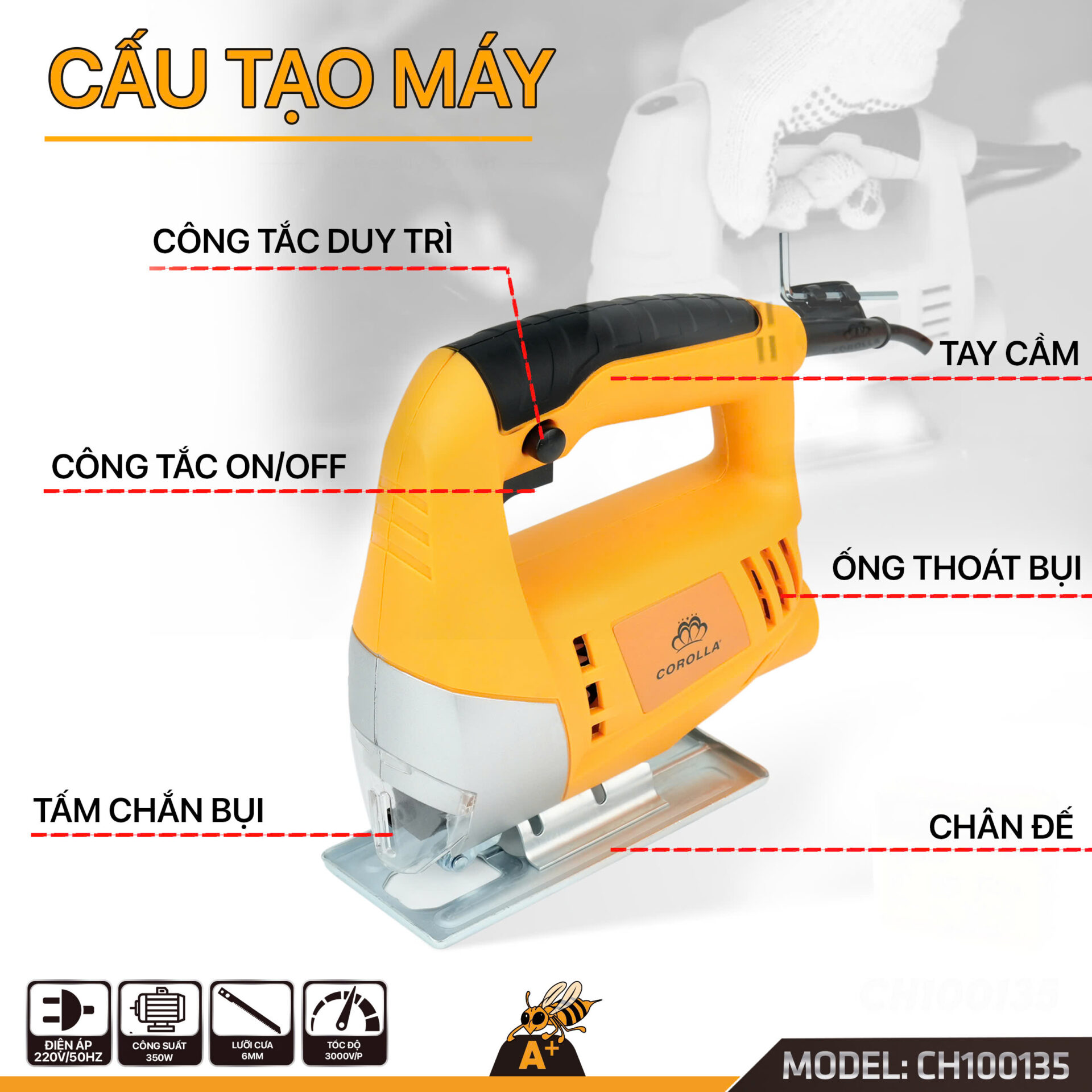 Thông số và chi tiết Máy Cưa Lọng Corolla 350W