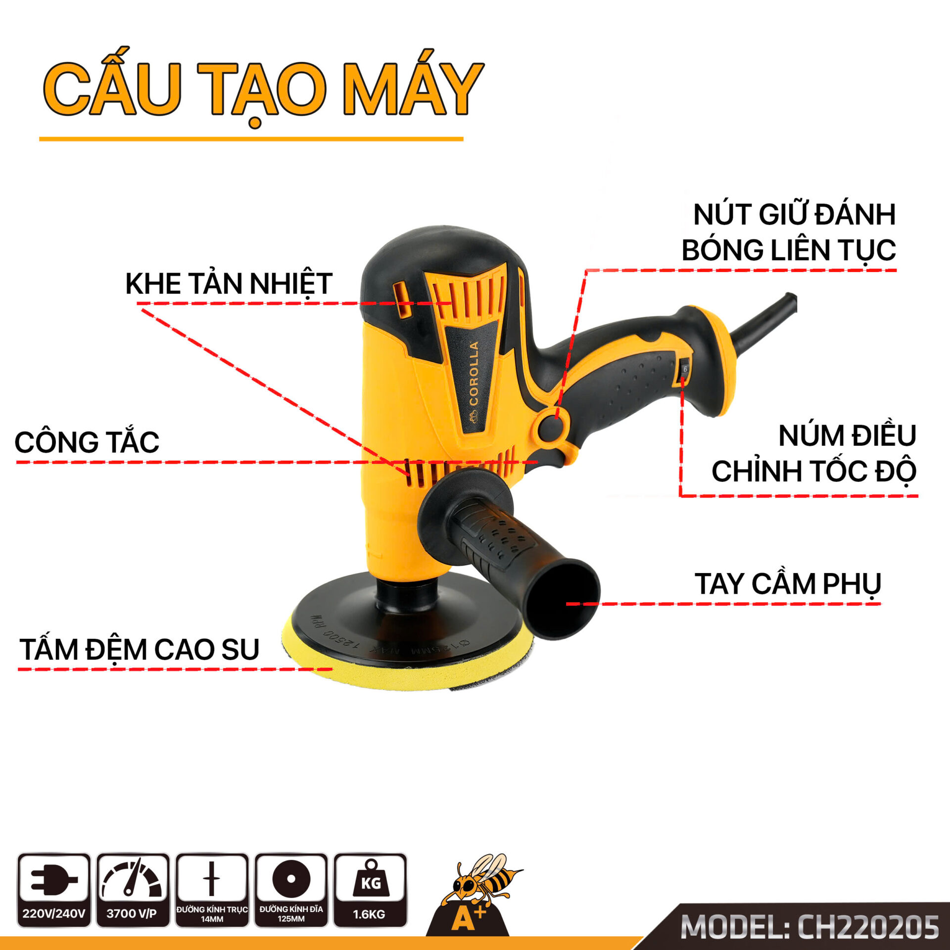 CH220205 – Máy đánh bóng đa năng Corolla