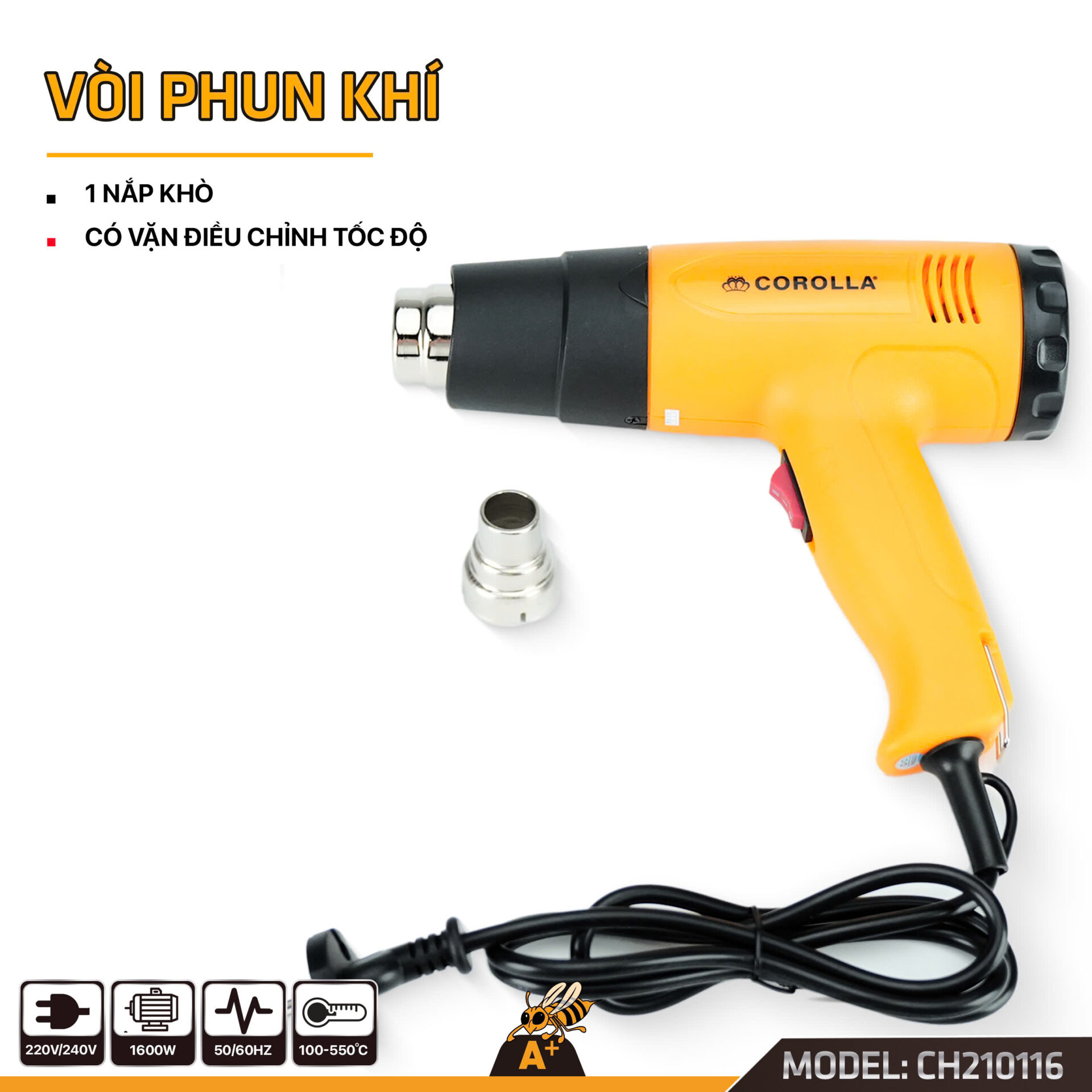 Thông số chi tiết máy khò nhiệt Corolla CH210116