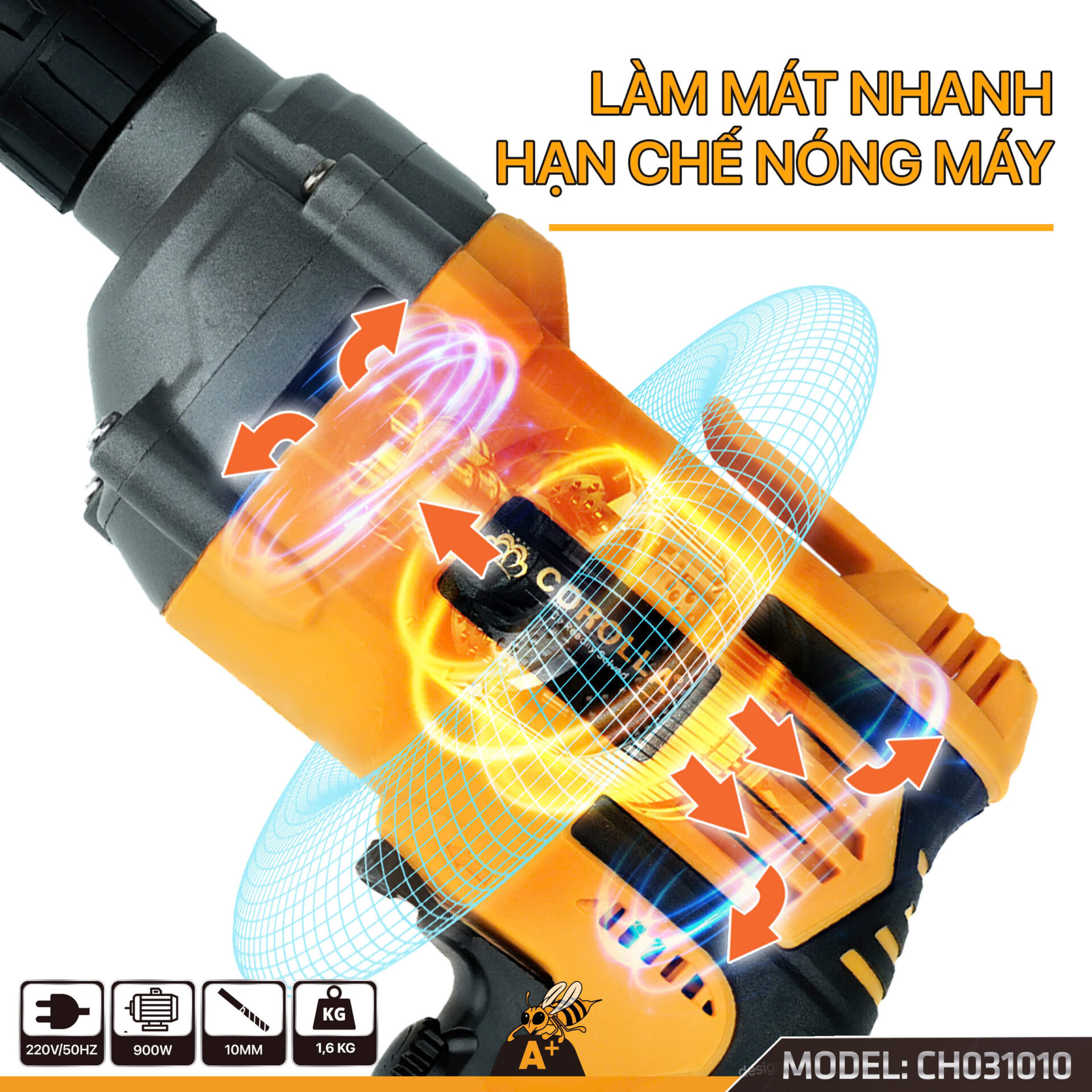CH031010 Máy khoan điện, máy vặn vít cầm tay 900W