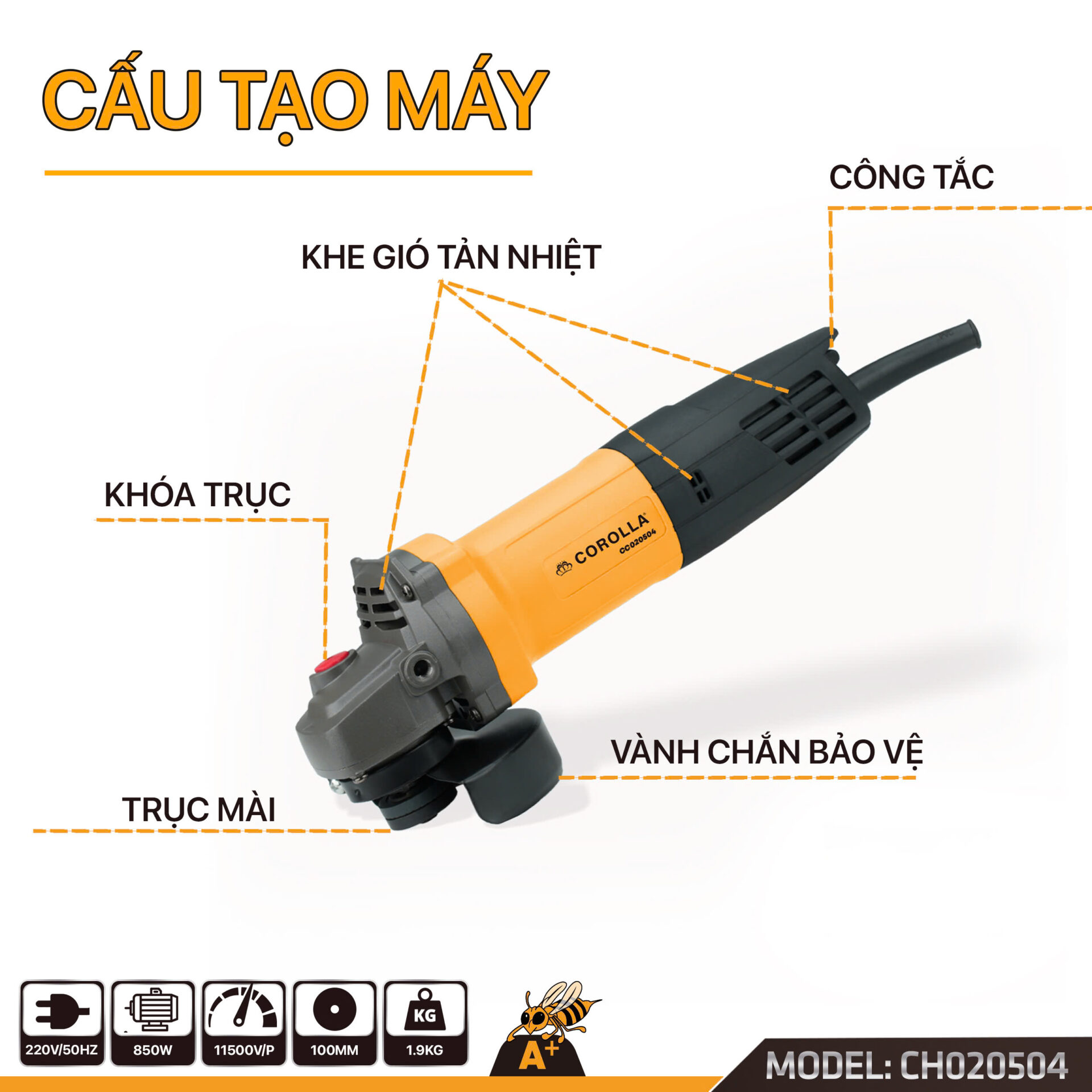 CH020504 – Máy mài góc Corolla 850W