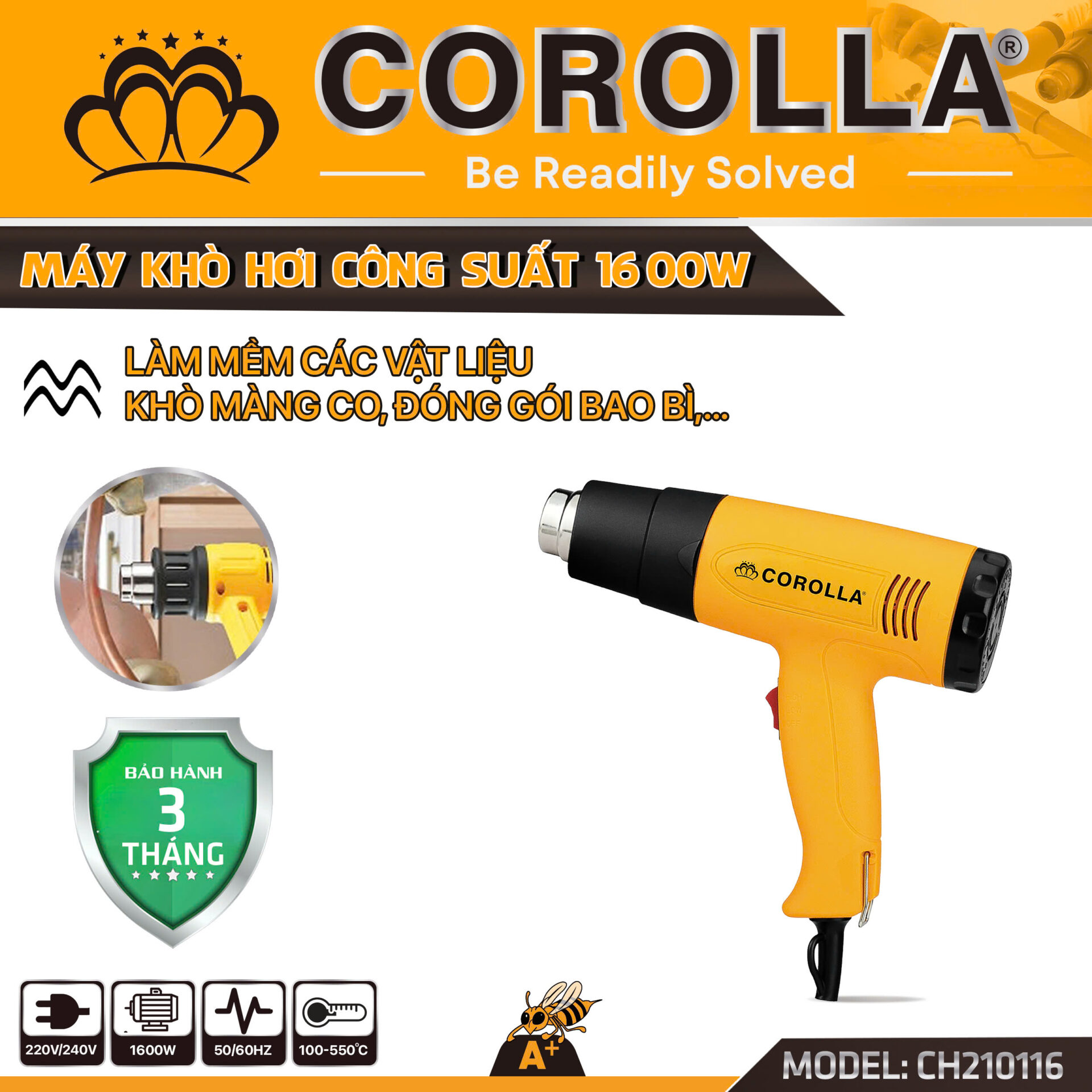 MÁY KHÒ HƠI NÓNG 1600W CH210116