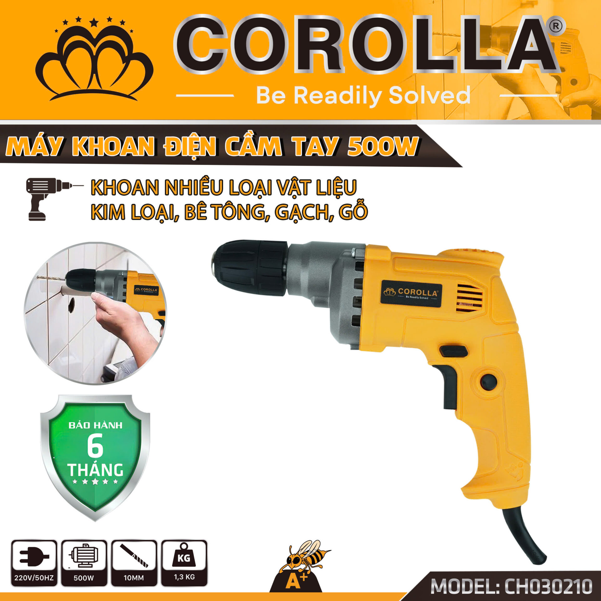 MÁY KHOAN ĐIỆN CẦM TAY 500W CH030210